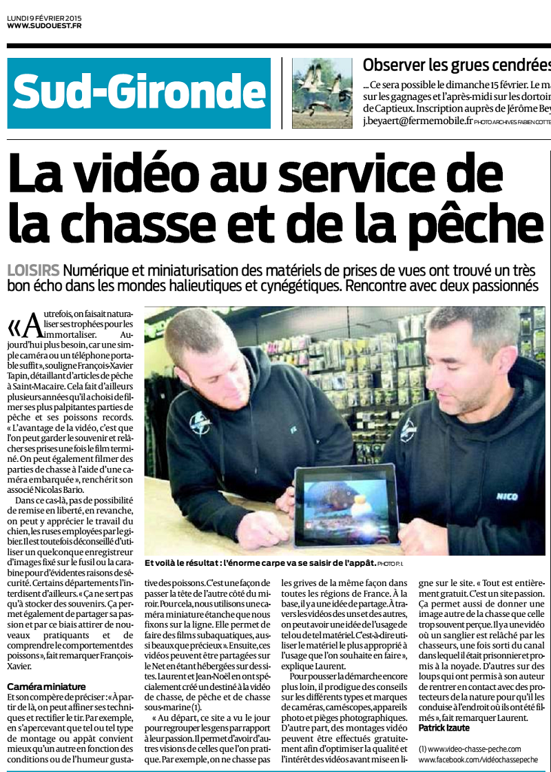 Article journal Sud Ouest 